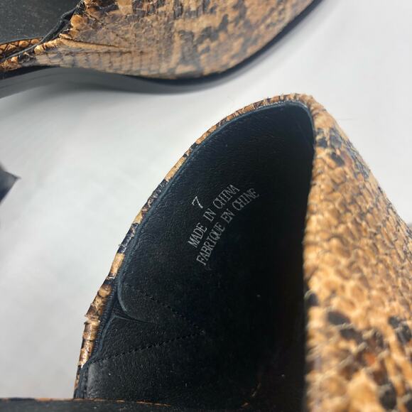 Jeffrey Campbell Audrey Mary Jane Heels In Tan Snake Combo Size US 7 - Picture 6 of 10
